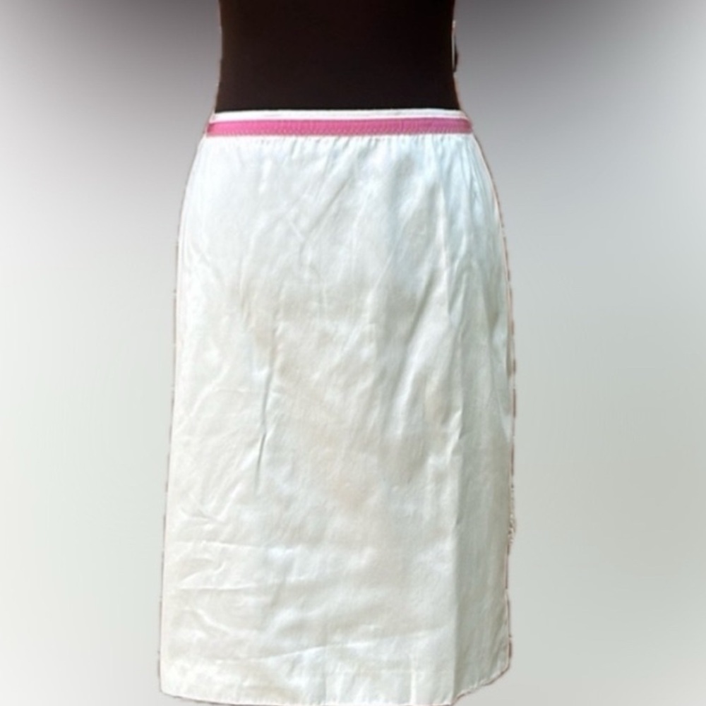 Etro Cream and Pink Cotton Skirt Size 12